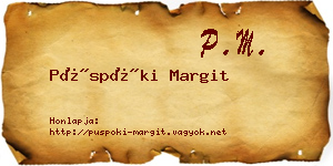 Püspöki Margit névjegykártya