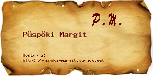 Püspöki Margit névjegykártya